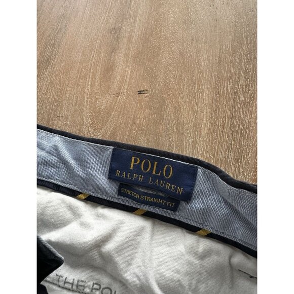 Polo Ralph Lauren Navy Blue Embroidered College Bear Straight Stretch Fit 32X30 - Picture 4 of 12